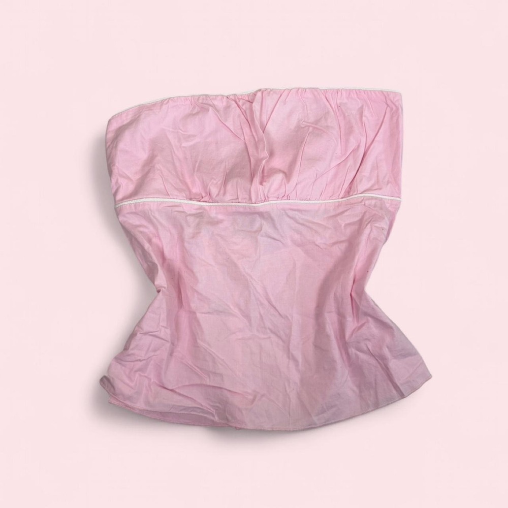 Vintage y2k Alloy light pink coquette tie back blouse tube top